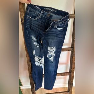 Women’s American Eagle Jeggings, distressed - Size 8